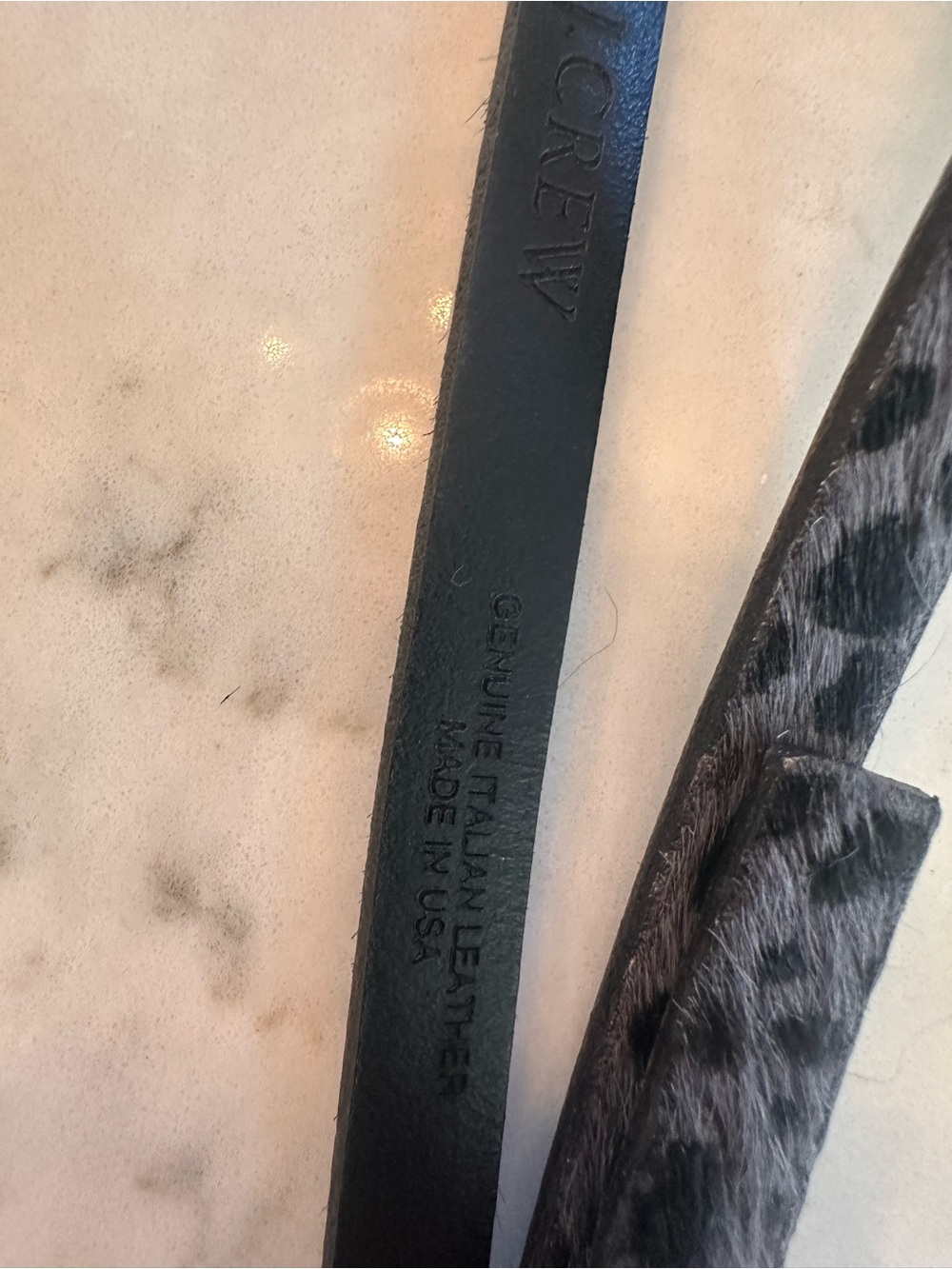 J. Crew Gray and Black Leopard Print Belt with Gold-Tone Buckle - Picture 3 of 5